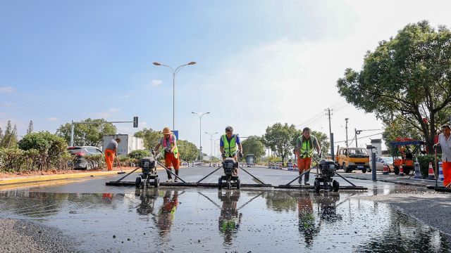 寧波鎮(zhèn)駱落霞線車轍路面修復工程